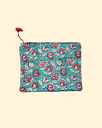 Pochette fleurie Bleue