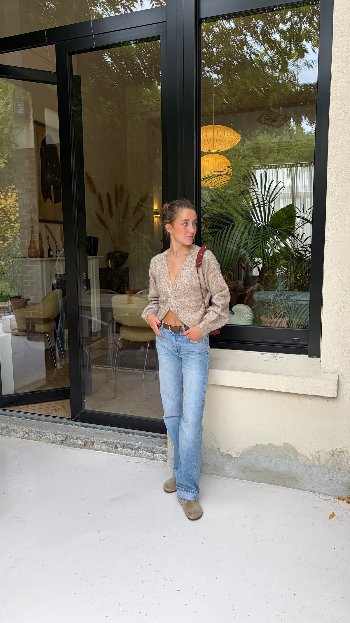 Pull en maille dos torsadé