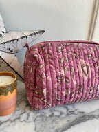 Trousse de toilette fleurie Rose