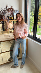 Blouse rayée à volants