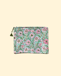 Pochette fleurie Turquoise