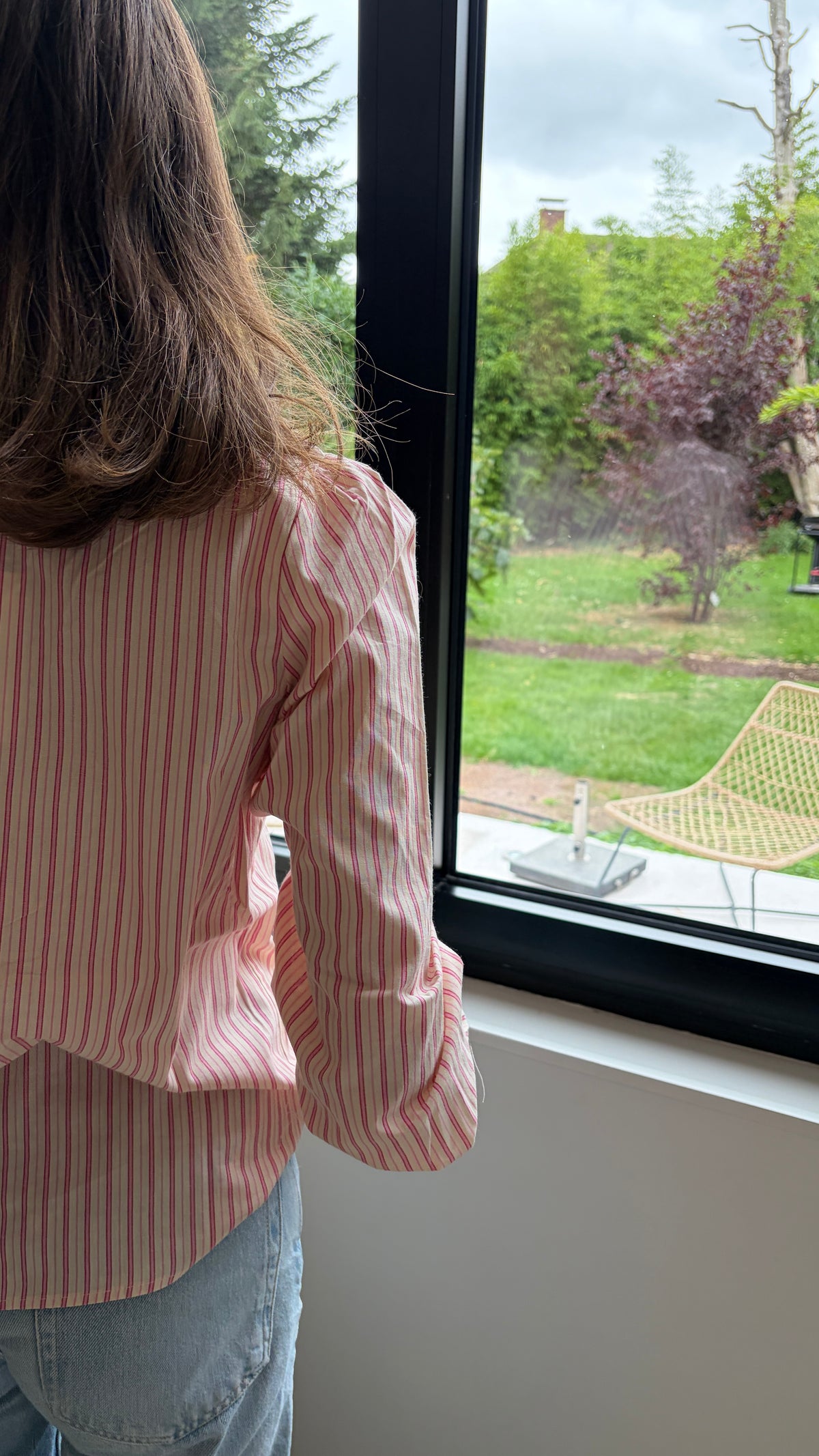 Blouse rayée à volants