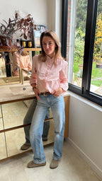 Blouse rayée à volants
