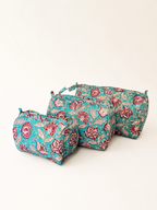 Trousse de toilette fleurie Bleue