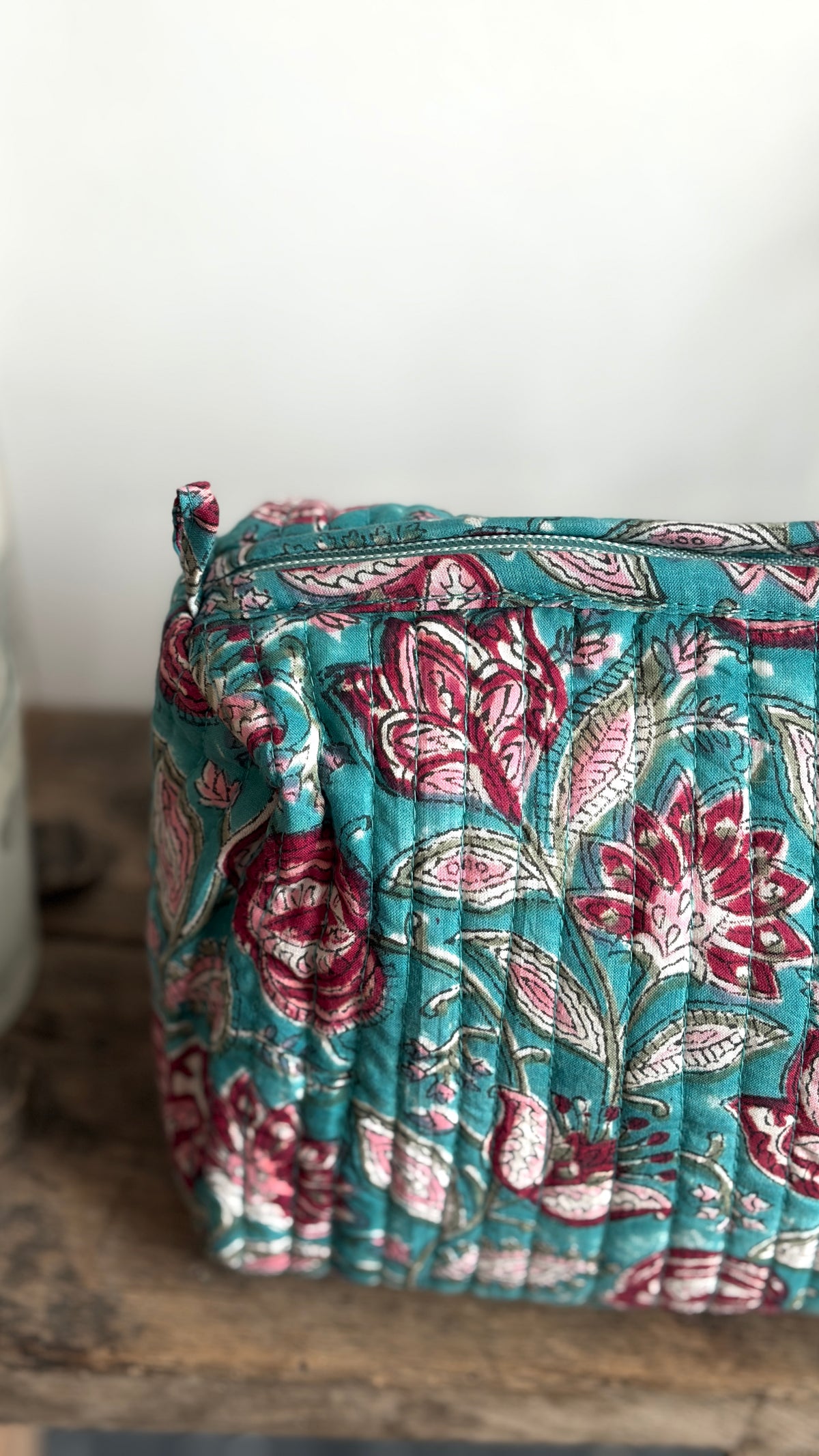 Trousse de toilette fleurie Bleue