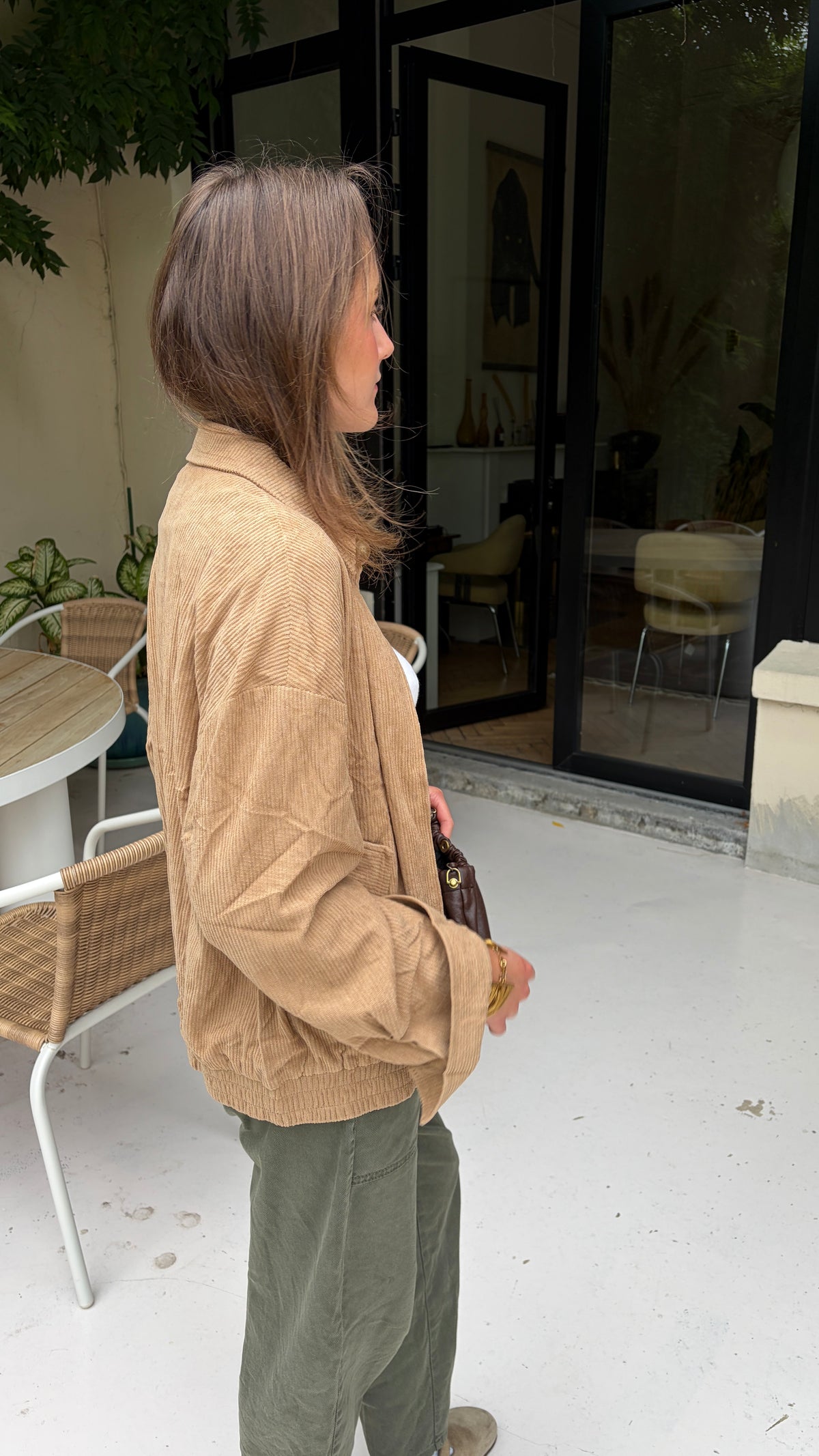 Veste en velours côtelé zippée