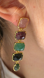 boucles d'oreilles à pierres