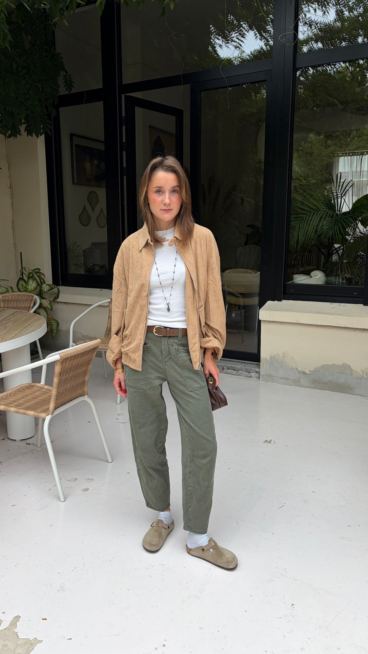 Veste en velours côtelé zippée