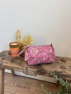 Trousse de toilette fleurie Rose