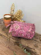 Trousse de toilette fleurie Rose