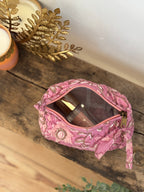 Trousse de toilette fleurie Rose