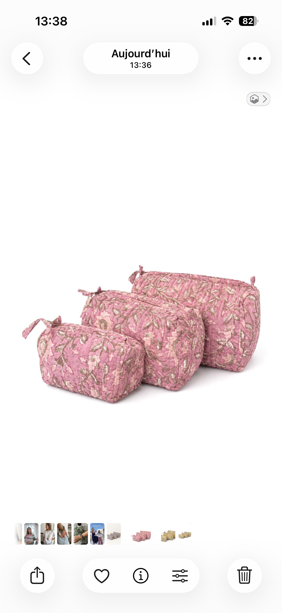 Trousse de toilette fleurie Rose