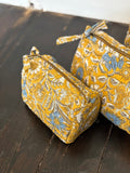 Trousse de toilette fleurie Moutarde