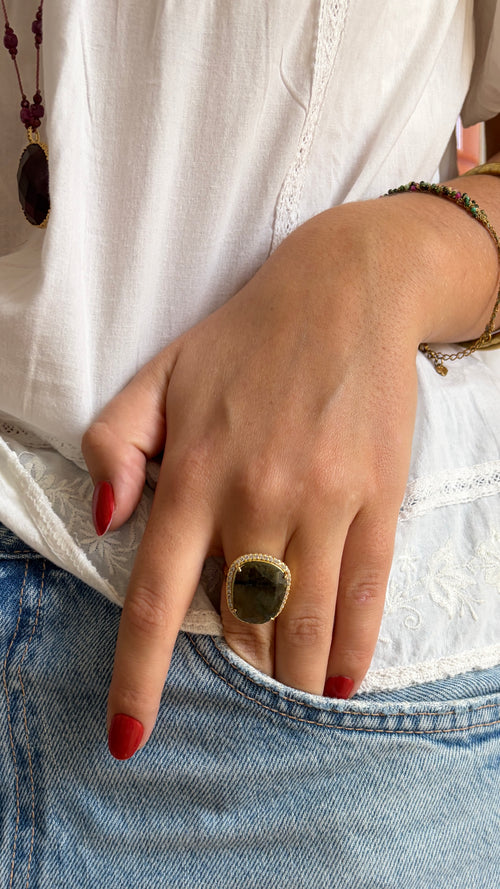 Bague Pierre naturelle Strass