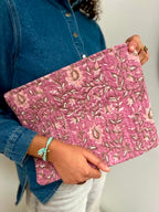 Pochette fleurie Rose
